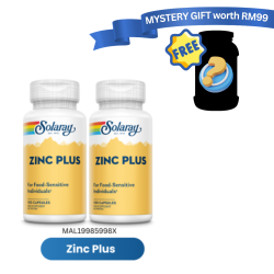 [TP] SOLARAY ZINC PLUS 100c TWINPACK-MAL19985998X (Free Supplement Gift)